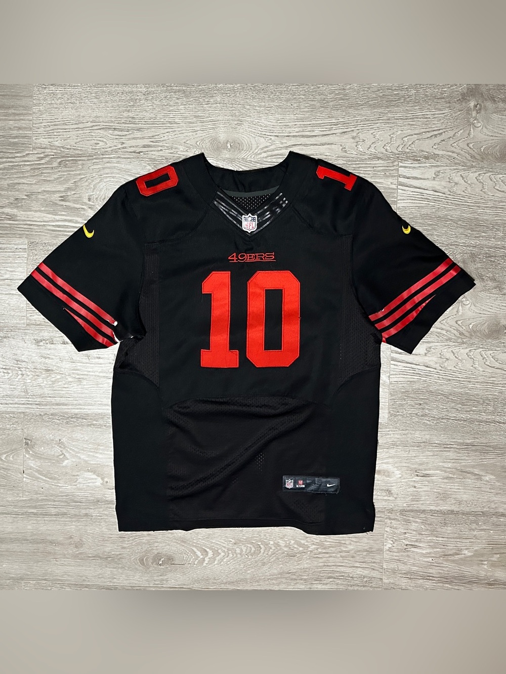 Nike San Francisco 49ers #10 Garoppolo Black & Red Football Jersey